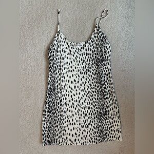 Reformation Black and White Spotted Mini Dress